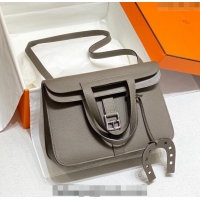 Hot Sell Cheap Hermes Halzan Bag 30cm in Togo Leather HH1134 Tin Grey