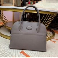 Low Price Hermes Bolide 27 Bag in Original Epsom Leather H2601 Tinware Grey (Half Handmade)