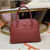 Super Quality Hermes Bolide 27 Bag in Original Epsom Leather H2601 Burgundy (Half Handmade)