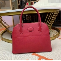 Best Quality Hermes Bolide 27 Bag in Original Epsom Leather H2601 Deep Red (Half Handmade)