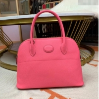 Free Shipping Hermes Bolide 27 Bag in Original Epsom Leather H2601 Rouge Pink (Half Handmade)