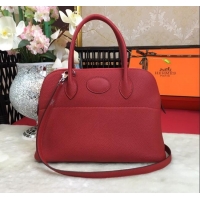 Luxury Cheap Hermes Bolide 31 Bag in Original Togo Leather H2801 Red (Half Handmade)