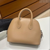 Best Price Hermes Bolide 1923 Mini Bag in Origianl Chevre Leather H3114 Light Brown (Handmade)