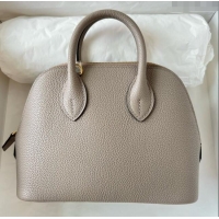 Top Quality Hermes Bolide 1923 Mini Bag in Origianl Chevre Leather H3114 Grey (Handmade)