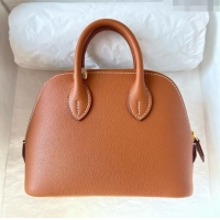 Grade Promotional Hermes Bolide 1923 Mini Bag in Origianl Chevre Leather H3114 Brown (Handmade)