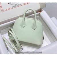 Good Taste Hermes Mini Bolide Bag 19cm in Evercolor Calf Leather H1031 Bubble Green