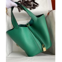 Super Quality Hermes Picotin Lock Bag 18cm/22cm in Taurillon Clemence Leather H0701 Velvet Green/Gold (Full Handmade)