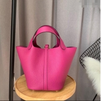 Best Price Hermes Picotin Lock Bag 18cm/22cm in Taurillon Clemence Leather H0701 Rosy/Gold (Full Handmade)