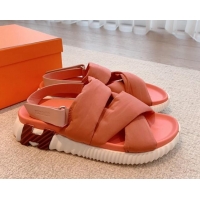 Good Quality Hermes Electric Sandals in Technical Fabric Peachy Pink 326108