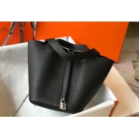 Promotional Hermes Picotin Lock Bag 18cm/22cm in Togo Calfskin 11287 Black/Silver 2023