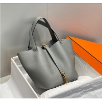 Best Quality Hermes Picotin Lock Bag 22cm in Togo Calfskin 11287 Cloud Grey 2023 