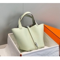 Low Cost Hermes Picotin Lock Bag 22cm in Togo Calfskin 11288 Bubble Green 2023