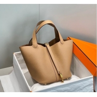 Best Price Hermes Picotin Lock Bag 22cm in Togo Calfskin 11288 Milky Tea Brown 2023