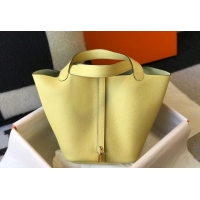 Unique Grade Hermes Picotin Lock Bag 18cm/22cm in Togo Calfskin 11287 Chick Yellow 2023