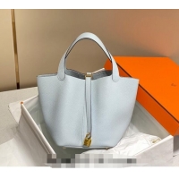 Top Quality Hermes Picotin Lock Bag 22cm in Togo Calfskin 11288 Grail Blue 2023