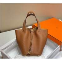 Trendy Design Hermes Picotin Lock Bag 18cm/22cm in Togo Calfskin 11287 Golden Brown/Gold 2023