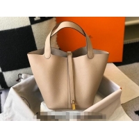 Best Price Hermes Picotin Lock Bag 18cm/22cm in Togo Calfskin 11287 Golden Brown/Silver 2023