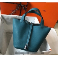 Classic Design Hermes Picotin Lock Bag 18cm/22cm in Togo Calfskin 11287 Denim Blue/Silver 2023