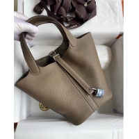 Good Product Hermes Picotin Lock Bag 18cm/22cm in Taurillon Clemence Leather H2901 Etoupe/Silver (Pure Handmade)