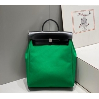 Buy Discount Hermes Herbag A Dos Zip Backpack Bag 29cm in Canvas H0521 Bamboo Green 2024