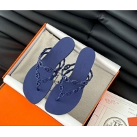 Pretty Style Hermes TPU Island Flat Slide Thong Sandals Purple 425087