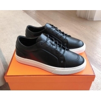 Pretty Style Hermes Irwin Calfskin Sneakers Black 425093