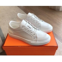 Best Grade Hermes Irwin Calfskin Sneakers White 0425094