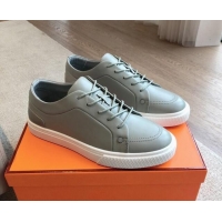 Perfect Hermes Irwin Calfskin Sneakers Grey 0425095