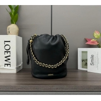 Promotional Loewe Flamenco Purse Bucket bag in mellow nappa lambskin 012406 Black 2024