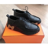 Classic Hot Hermes Increase Sneakers in Calfskin Black 425112