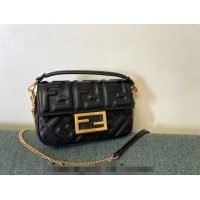 Promotional Fendi Baguette Mini Nappa Leather Bag F0135 Black 2024