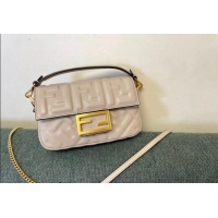 Reasonable Price Fendi Baguette Mini Nappa Leather Bag F0135 Light Grey 2024