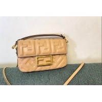 Promotional Fendi Baguette Mini Nappa Leather Bag F0135 Apricot 2024