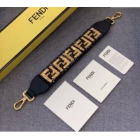 Popular Style Fendi Strap You Shoulder Strap with Sequins F3108 Black/Gold 2024(No Refund or Change)