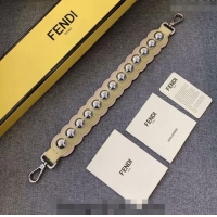 Top Grade Fendi Strap You Waved Leather Shoulder Strap with Round Studs F3127 Yellow/Pink 2024 (No Refund or Change)