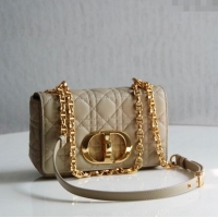 Low Cost Dior Small Caro Chain Bag in Soft Cannage Calfskin CD2201 Beige 2024