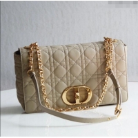 Best Price Dior Large Caro Chain Bag in Soft Cannage Calfskin CD2203 Beige 2024