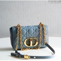 Buy Discount Dior Small Caro Chain Bag in Soft Cannage Calfskin CD2201 Cloud Blue 2024