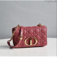 New Style Dior Small Caro Chain Bag in Soft Cannage Calfskin CD2201 Pink 2024