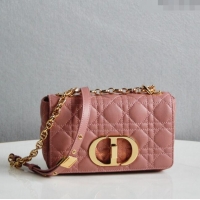 Famous Brand Dior Small Caro Chain Bag in Soft Cannage Calfskin CD2201 Antique Pink 2024