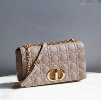 Best Luxury Dior Large Caro Chain Bag in Soft Cannage Calfskin CD2203 Warm Taupe 2024