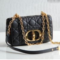 Best Design Dior Small Caro Chain Bag in Soft Cannage Calfskin CD2201 Black 2024