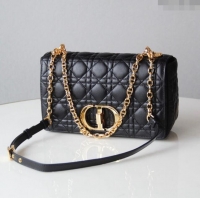 Well Crafted Dior Medium Caro Chain Bag in Soft Cannage Calfskin CD2202 Black 2024