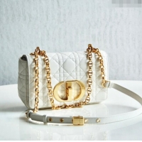 Famous Brand Dior Small Caro Chain Bag in Soft Cannage Calfskin CD2201 White 2024