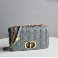 New Fashion Dior Medium Caro Chain Bag in Soft Cannage Calfskin CD2202 Gray 2024