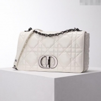 Promotional Dior Large Caro Chain Bag in Quilted Macrocannage Calfskin CD2229 White 2024