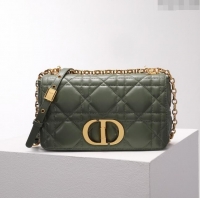 Promotional Dior Medium Caro Chain Bag in Quilted Macrocannage Calfskin CD2202 Green 2024