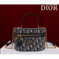 Dior 30 Montaigne Small Vanity Case in Dior Oblique Jacquard CD3002 Blue 2024