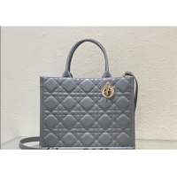 Super Quality Dior Medium Book Tote Bag in Macrocannage Calfskin CD3008 Grey 2024