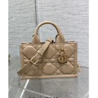 Promotional Dior Mini Book Tote Bag in Macrocannage Calfskin with Strap CD3011 Beige 2024